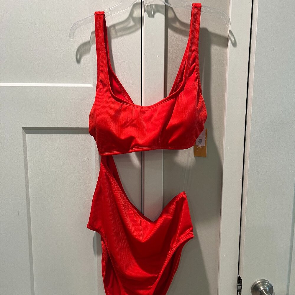 Medium Coverage One piece Swimsuit Red Kona Sol